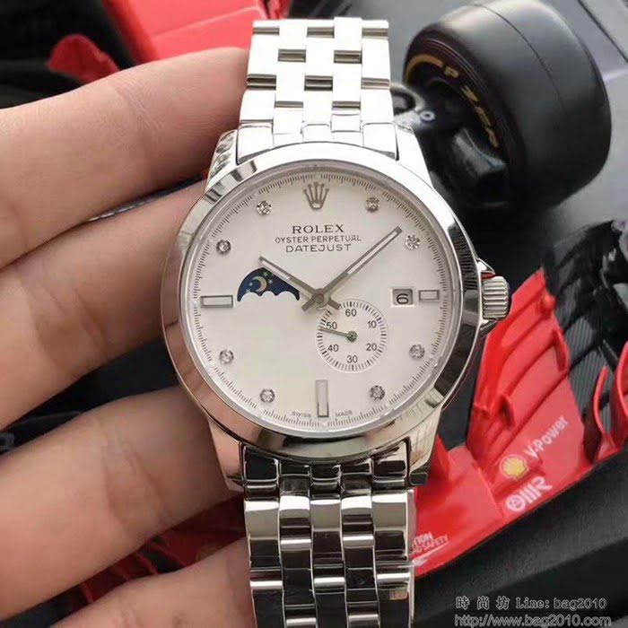 ROLEX勞力士 2019鼎力推薦 最新款勞力士 月相系列 九字位日月星辰功能 三度防水性能 透底 男士腕表  wssb4984